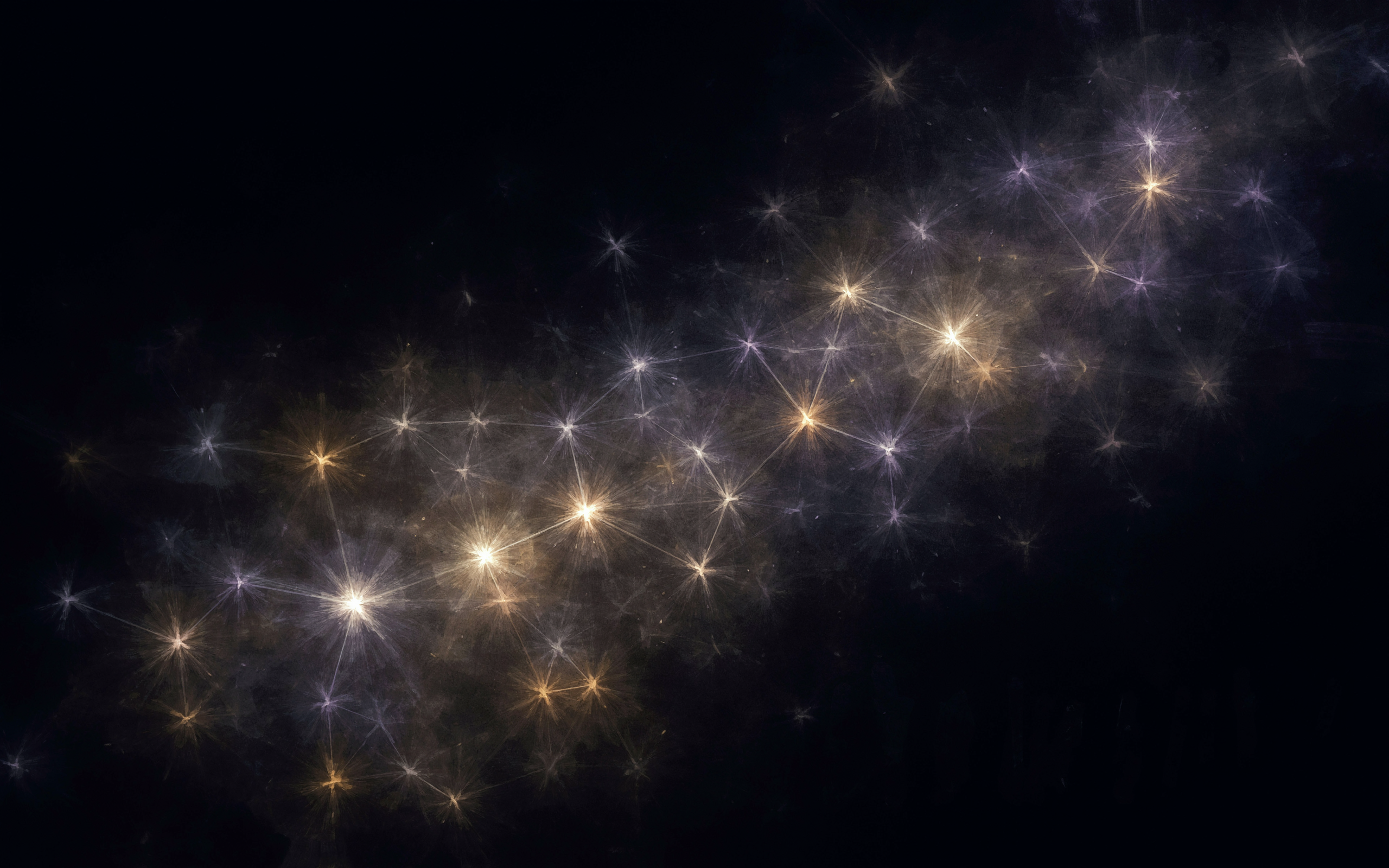 The Pleroma: points of gold and violet light joined by threads, with darkness beyond